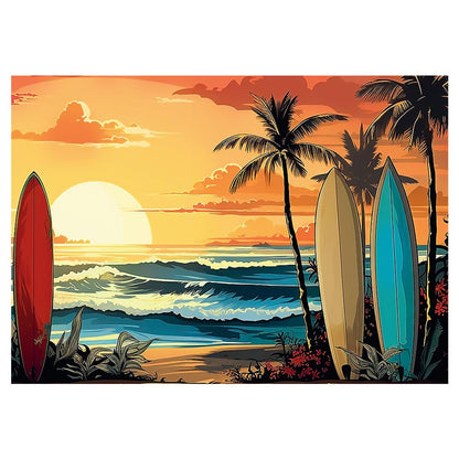 Puzzle: Surfing Sunset 1000 Piece (Trefl Red)