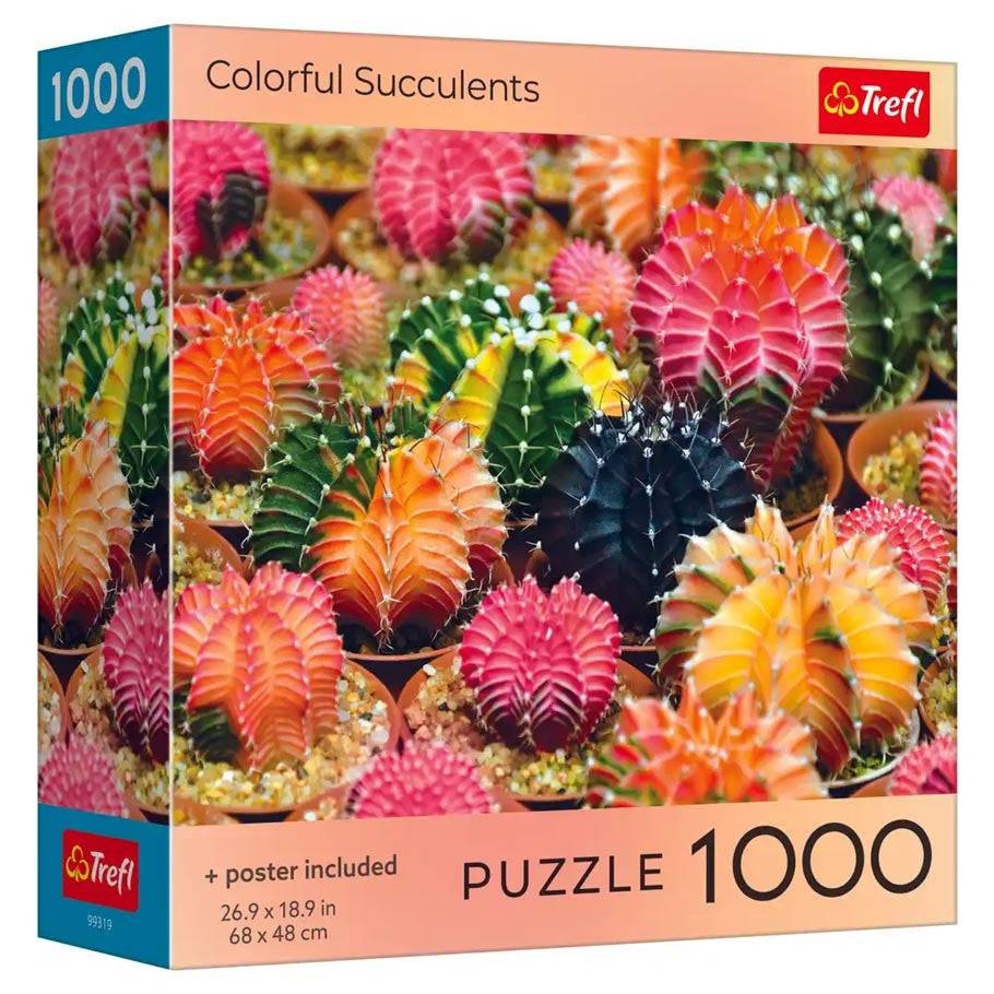 Puzzle: Colorful Succulents 1000 Piece (Trefl Red)