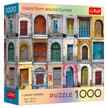 Puzzle: Doors from Around Europe 1000 Piece with Poster (Trefl Red)
