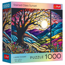 Puzzle: Stained Glass Sunset 1000 Piece (Trefl Red)