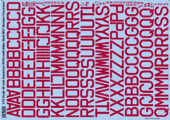 1/72 48 Sq. ID/Aircraft Letter RAF Bomber Command Red