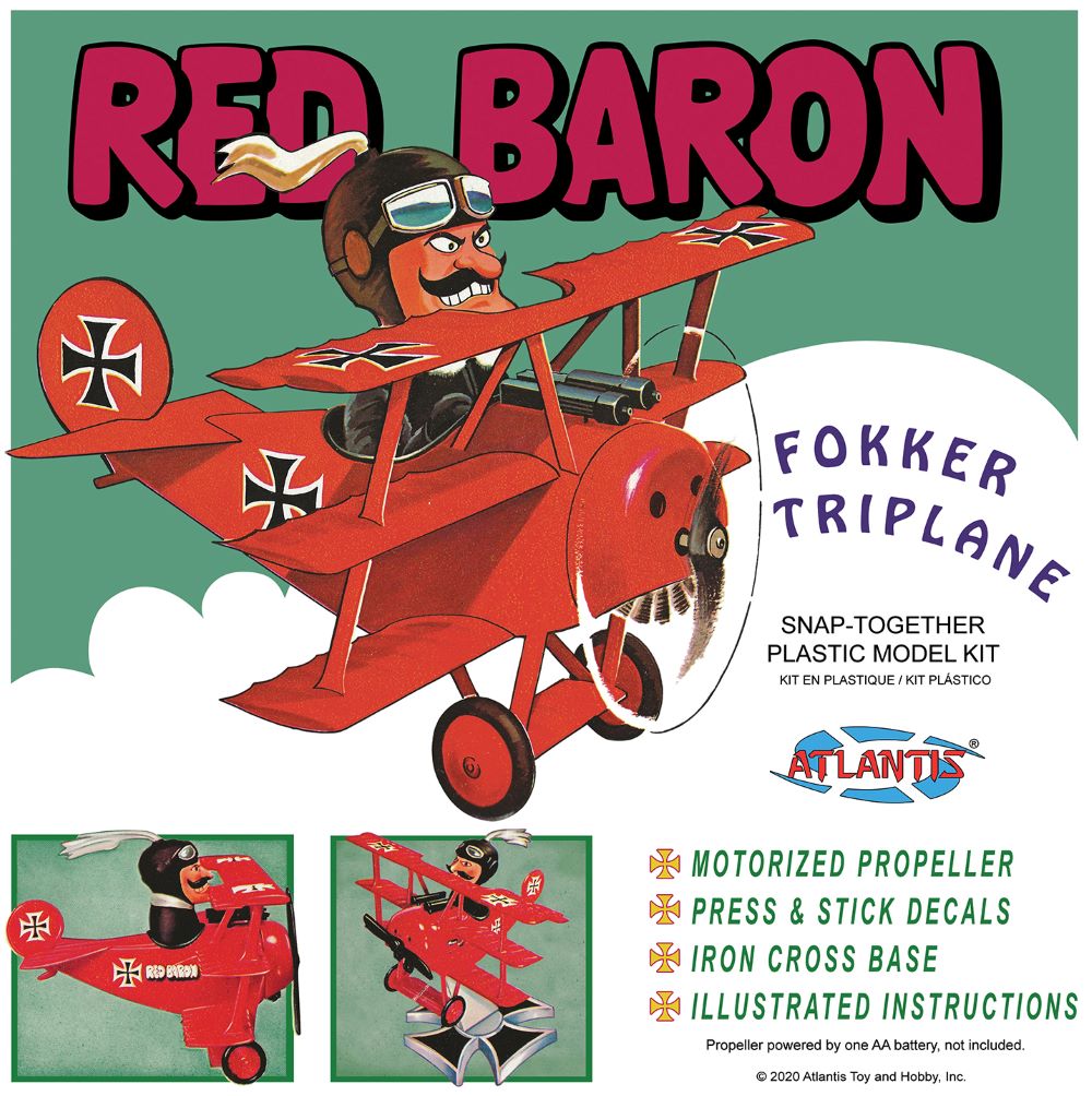 Red Baron Fokker TriPlane 7.5 Tall 7.25 Wingspan (Snap) (Formerly Monogram)