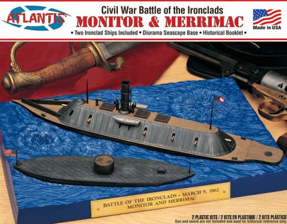 1/210 USS Monitor & 1/300 Merrimack Civil War Ironclad Ships Set (Formerly Lindberg)
