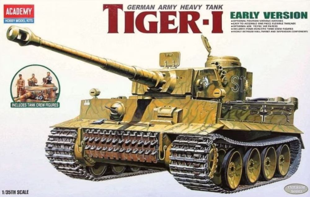 1/35 Tiger I Early Exterior Type Tank w/4 Crew Figures