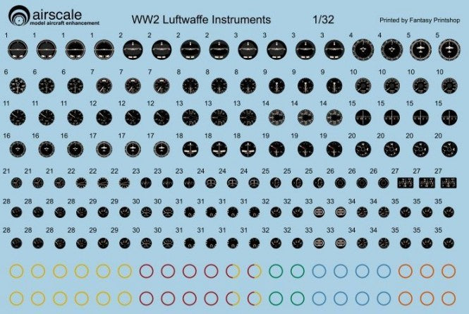 1/32 WWII Luftwaffe Instrument Dials (Decal)