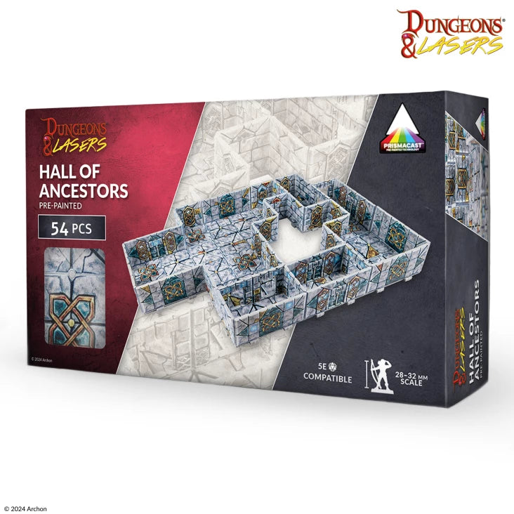 Dungeons & Lasers: Hall of Ancestors Pre-Painted Walls & Terrain 28-32mm (54pcs)