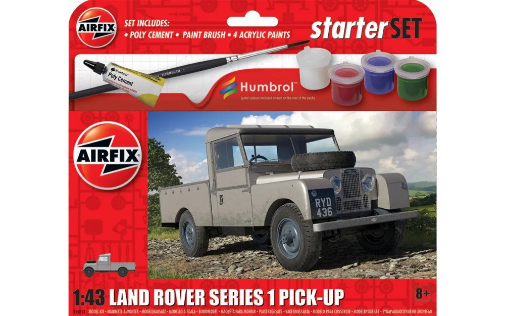 1/43 Land Rover Series 1 Pickup Truck Small Starter Set w/paint & glue