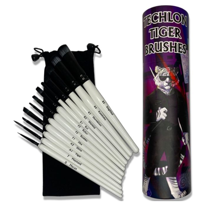 Techlon Tiger Drybrush Set - Cats In Hat Inc.