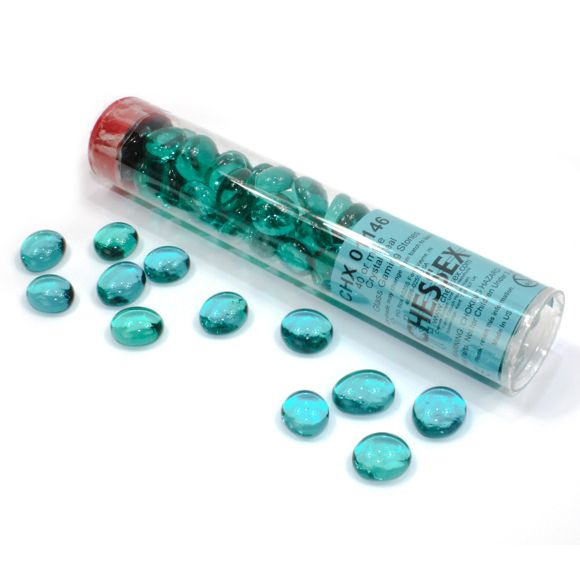 Glass Stones Tube Teal (23-27) By Chessex Manufacturing