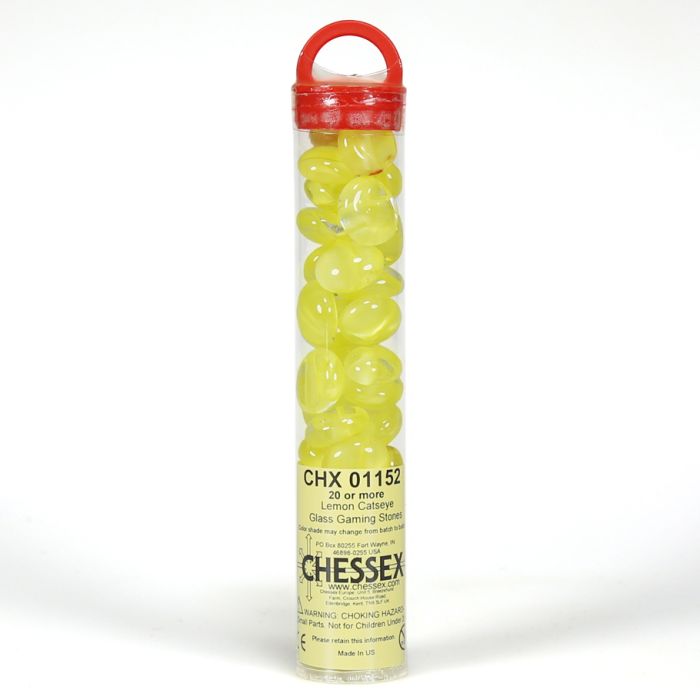 Glass Stones Tube Lemon Catseye (20)