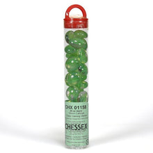 Glass Stones Tube Green Catseye (20) - Cats In Hat Inc.