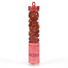 Glass Stones Tube Red Catseye (40) - Cats In Hat Inc.