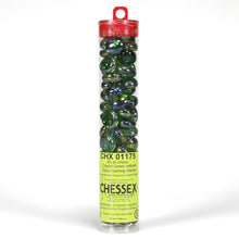 Glass Stones Tube Crystal Green Iridized (40) - Cats In Hat Inc.