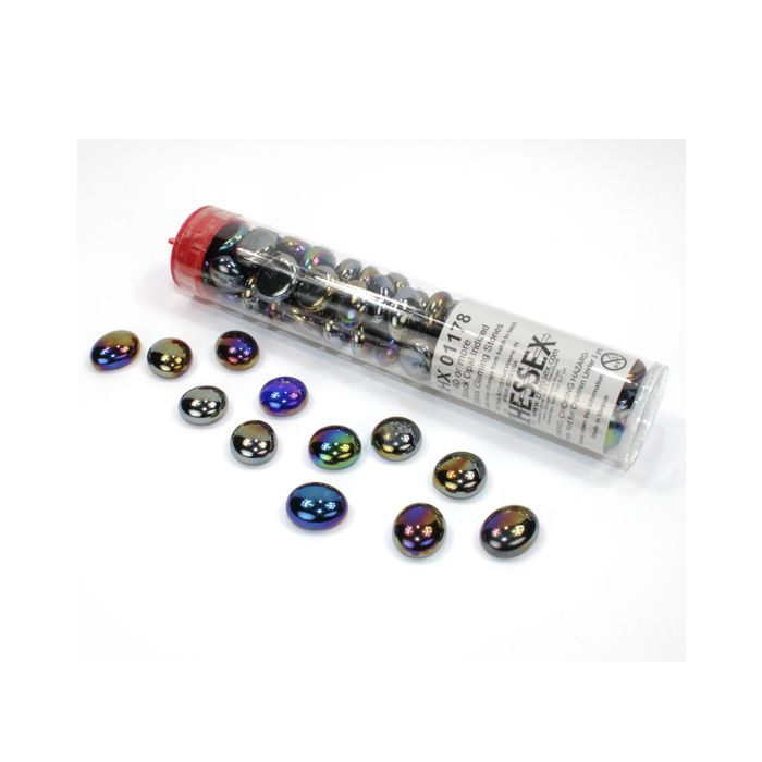 Glass Stones Tube Black Opal Iridized (40)