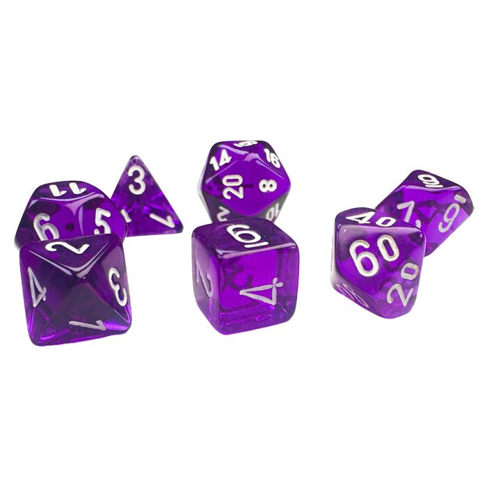 7-Set Mini Translucent Purple With White