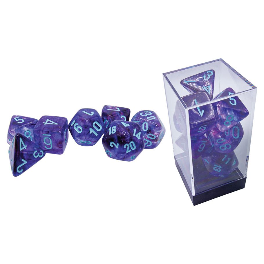 7-set Mega Hedrals: Nebula Nocturnal/teal By Chessex Manufacturing