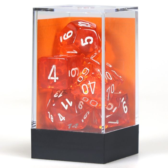 7-Set Cube Translucent Orange With White