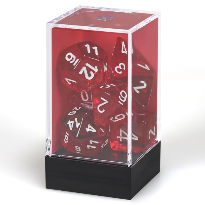 7-Set Cube Translucent Red With White - Cats In Hat Inc.