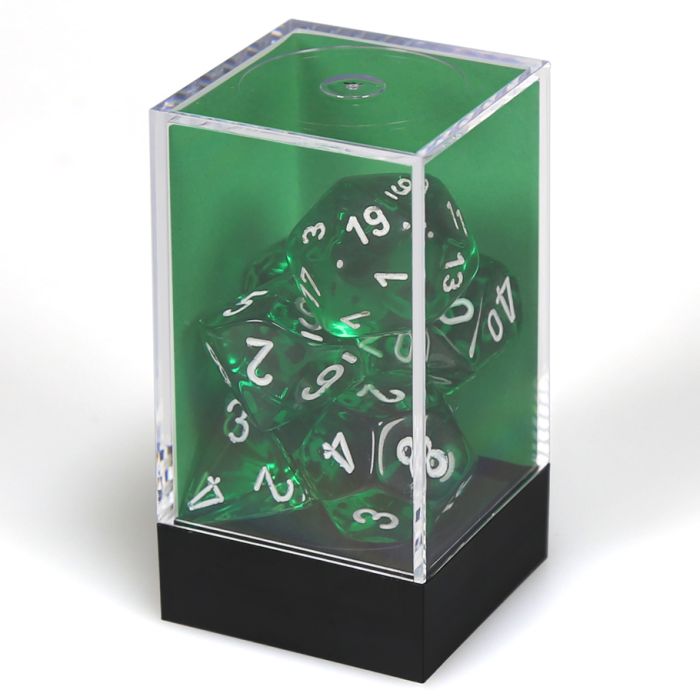 7-Set Cube Translucent Green With White