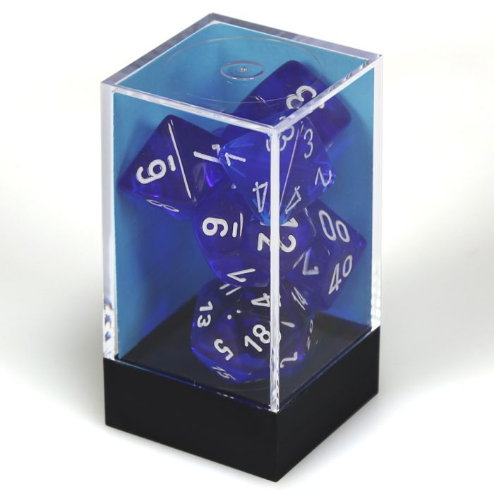 7-Set Cube Translucent Blue With White - Cats In Hat Inc.