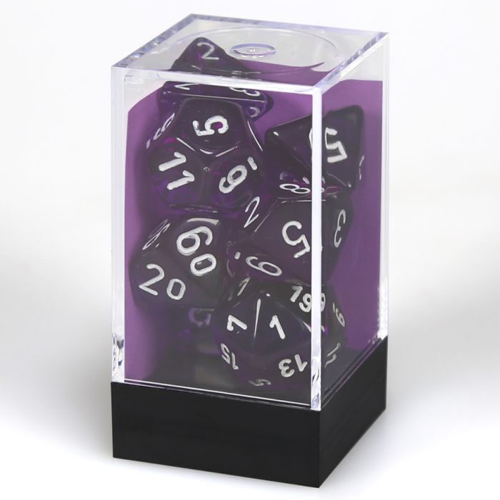 7-Set Cube Translucent Purple With White - Cats In Hat Inc.