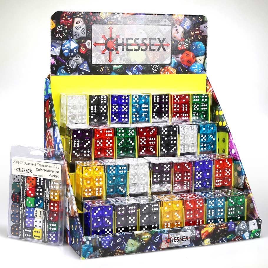 d6 Cube 16mm Translucent Box of 50 By Chessex Manufacturing