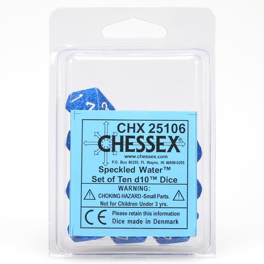d10 Clamshell Speckled Water (10) By Chessex Manufacturing