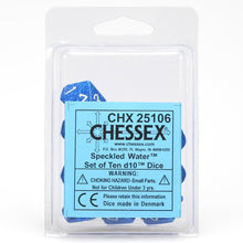 d10 Clamshell Speckled Water (10) By Chessex Manufacturing