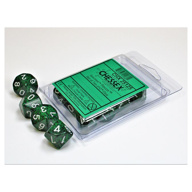 d10 Clamshell Speckled Recon (10) By Chessex Manufacturing