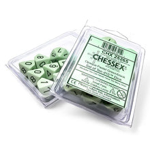 D10 Clamshell Opaque Pastel Green/black (10) By Chessex Manufacturing