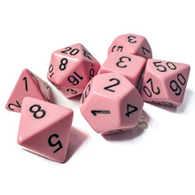 7-set Opaque Polyhedral Pastel Pink/black By Chessex Manufacturing