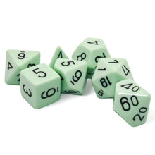 7-set Opaque Polyhedral Pastel Green/black By Chessex Manufacturing