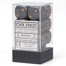 D6 Cube 16mm Opaque Dark Grey With Copper (12) - Cats In Hat Inc.