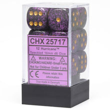 D6 Cube 16mm Speckled Hurricane (12) - Cats In Hat Inc.