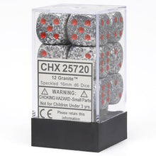 D6 Cube 16mm Speckled Granite (12) - Cats In Hat Inc.