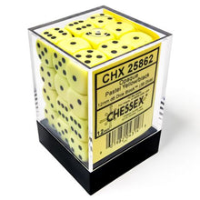 d6 Cube 12mm Opaque Pastel Yellow/black (36)