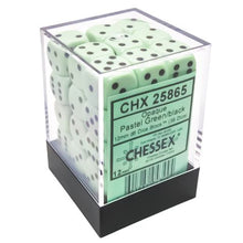 d6 Cube 12mm Opaque Pastel Green/black (36) By Chessex Manufacturing