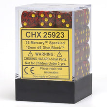 D6 Cube 12mm Speckled Mercury (36) - Cats In Hat Inc.