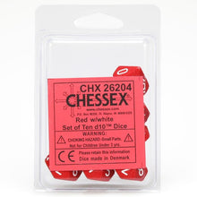 D10 Clamshell Opaque Red With White (10) - Cats In Hat Inc.