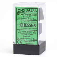 7-Set Cube Gemini Blue And Green With Gold - Cats In Hat Inc.