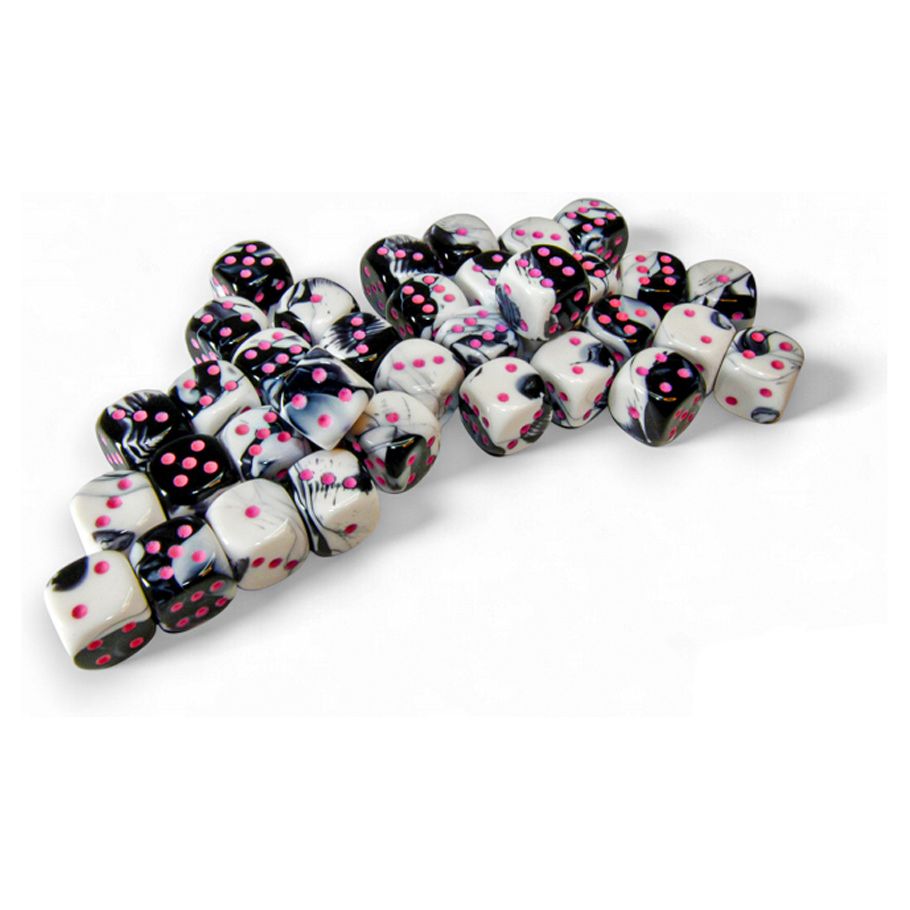 Gemini 12mm d6 Black-White/pink (36)