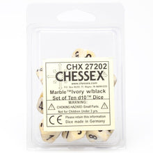 D10 Clamshell Marble Ivory With Black (10) - Cats In Hat Inc.