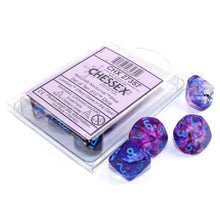 d10 Clamshell Luminary Nebula Nocturnal with Blue (10) By Chessex Manufacturing