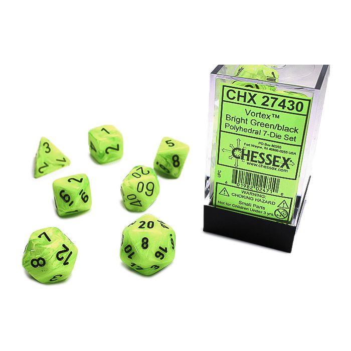 7-Set Cube Vortex Bright Green With Black - Cats In Hat Inc.