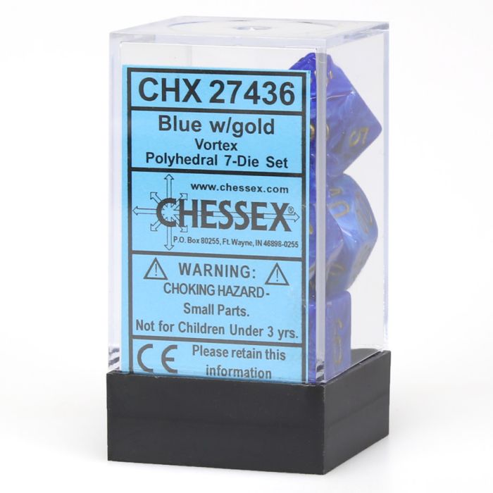 7-Set Cube Vortex Blue With Gold - Cats In Hat Inc.