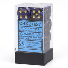 D6 Cube 16mm Scarab Royal Blue With Gold - Cats In Hat Inc.