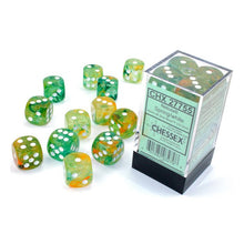 D6 Cube 16mm Luminary Nebula Spring With White (12) - Cats In Hat Inc.