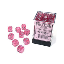 D6 Cube 12mm Borealis Luminary Pink With Silver (36) - Cats In Hat Inc.