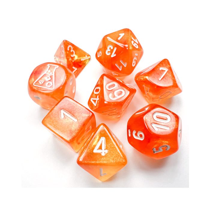 7-Set Tube Lab Dice Borealis Luminary Blood Orange With White