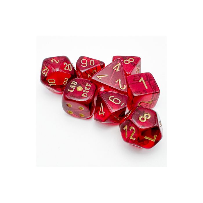 7-Set Translucent Crimson With Gold - Cats In Hat Inc.